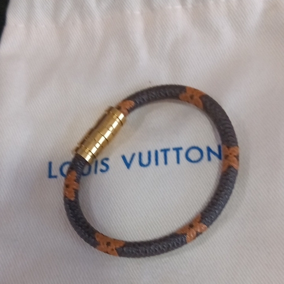 Louis Vuitton Gold And Two Tone Brown Bracelet